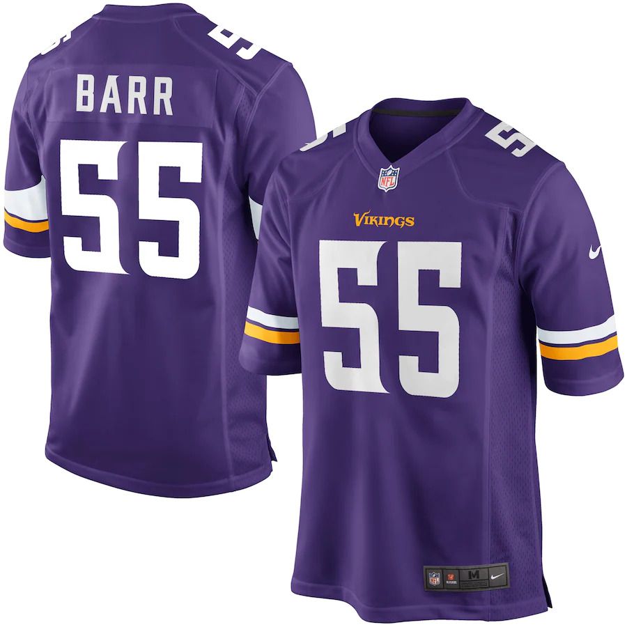Men Minnesota Vikings 55 Anthony Barr Nike Purple Game Player NFL Jersey
